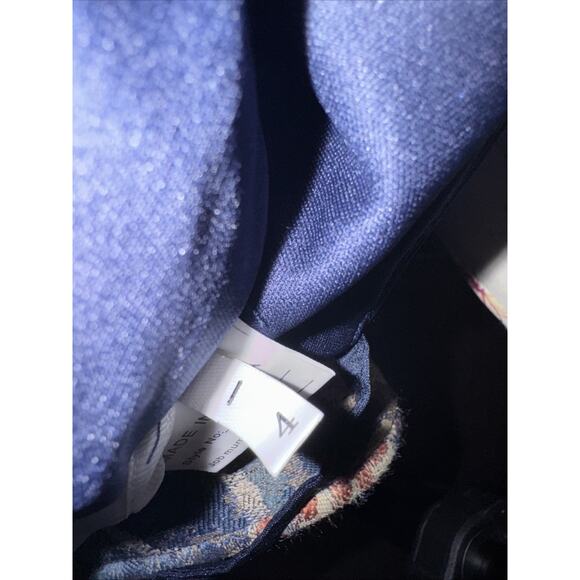 MXC My Xiang Chen Formal Blue Sequin Spaghetti Strap Dress Lace-up Back SX 4 NEW - Picture 9 of 9